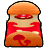 赤キノコのベッドの画像